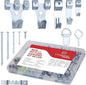 303-Piece Picture Hanging Assortment, Heavy Duty Hooks, Nails, Sawtooth, D-Rings, Wire, Level, and Metal Wall Hooks for Picture Framing and Canvas Mounting (Silver)
