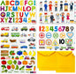 PENGFULL 5 Felt Learning Pieces Set,Alphabet Letters Fruits and Vegetables Numbers Community Helpers Transportation Learning Pieces,for Felt Flannel Board, for Toddlers Kindergarten Preschool
