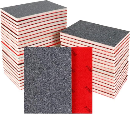 24 Pcs Sanding Sponge 180 Grit, Washable & Reusable Sanding Blocks for Wood, Metal, Drywall, Glazing, Wet Dry Sandpaper for Smooth Finishing