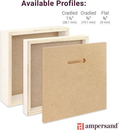 Ampersand Art Supply Wood Gesso Art Painting Panel: Canvas Texture, 3/4 Inch Cradle, 9" x 12"