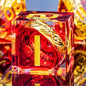 OUKELANWO Magic Lord Rings DND Dice Set with Box, 7Pcs Resin LOTR D&D Dice Set for Role Playing Game, Red Gold Dungeons Dragons D and D Sharp Edge Dice D20 D12 D10 D8 D6 D4
