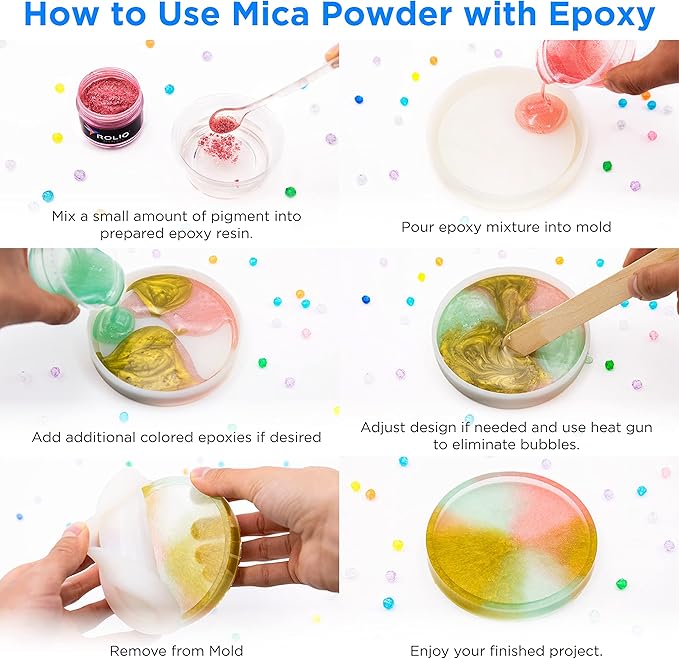 Rolio Premium Mica Powder - Blue Dragonfly (50G / 1.76oz) - 1 Jar of Blue Pigment Powder for Epoxy Resin, Dye, Soap Making, Nail Polish, Paint, Candle Making, Bath Bombs, Slime