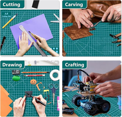 Cutting Mat 8in6in Self Healing Cutting Mat Size Double Sided 5-Ply Rotary Sewing mat for Crafts Fabric Quilting Hobby Art Clay Precision Scrapbooking Project, A5, Green 2PCS