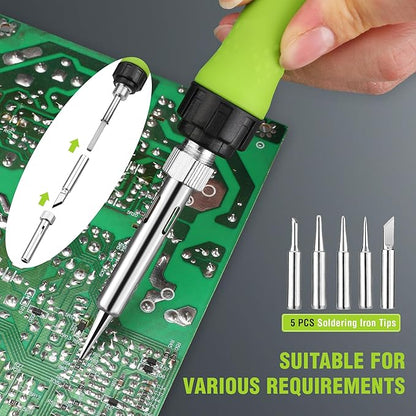 WORKPRO Soldering Iron Kit, 90W Soldering Gun with Digital Display and Iron Tips, 11-in-1 Adjustable Temperature Welding Kit for Electronic Repair, DIY Enthusiasts and Jewelry Makers (110V US Plug)