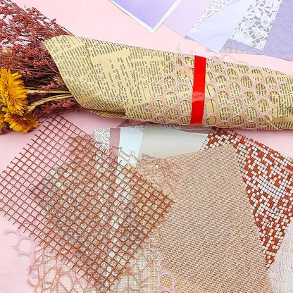105 Sheets Scrapbook Paper Decorative Textured Paper, FineGood Mesh Fabric Assorted Set Craft Paper for Junk Journal Supplies Scrapbooking Planner Card Making