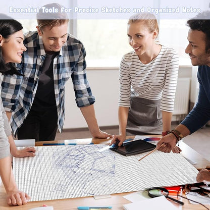 30 Pack 24" x 36" Large Graph Paper Bulk Graph Paper Pad Large Grid Paper Sheet Graph Paper Grid Paper Graph Paper for Drafting Engineering Blueprint Drawing Architect Designer Mathematician