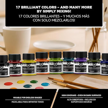 Ceramic and Porcelain Paint Set 4 x 1.52 fl oz - Vintage Vibes – Dishwasher Safe – Perfect for Mug, Tile & Creative DIY Projects