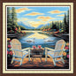 Findvoor Counted Cross Stitch Kits for Adults Full Range of Cross Stitching Embroidery Unprinted Pattern for Beginners, 11CT Needlepoint Kit Patterns Embroidery Kits-Watching Swans by Lake 18x18 inch
