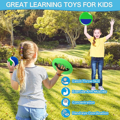 Ball Catch Game, Kids Toss Game for Ages 3 4 5 6 7 8-12 Year Old Boy Girl, Catching Balls Set with 2 Ball Paddles for Outdoor Yard Game, Pool or Beach Toys for Birthday Gifts Easter Basket Stuffers