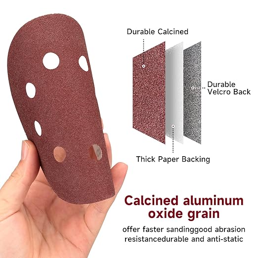 100 PCS 5 Inch Sanding Discs 40 Grit, Round Hook and Loop Sandpaper for Random Orbital Sander