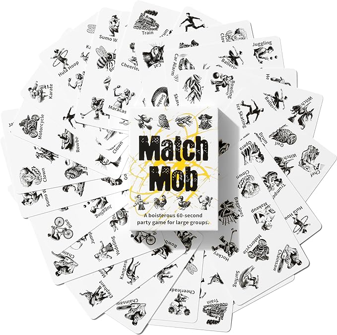 Match Mob – Fast-Paced 1-Minute Party Game for Large Groups – Hilarious Chaotic Charades – Quick & Easy Party Games for Adults, Teens & Kids – Ages 7+ for 3-16+ Players