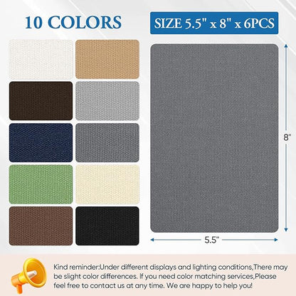 Canvas Patch 5.5 x 8 Inches 6Pcs Self-Adhesive Waterproof Canvas Patch Kit for Repairing Tents,Sofas,Boat Covers,Camping Chair,Awnings,Car Seats.(Dark Gray)