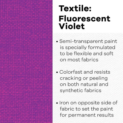 Jacquard Textile Color Paint FL, Fluorescent Violet