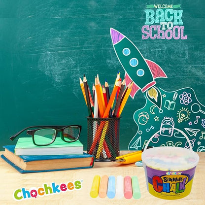 36 Jumbo Sidewalk Chalk, Jumbo chalk great for outdoor art, Sidewalk Chalk for Kids, 6 Assorted Neon Colored Chalk, Perfect For Party Favors, 4" Inches (36 Jumbo Chalk Sticks)