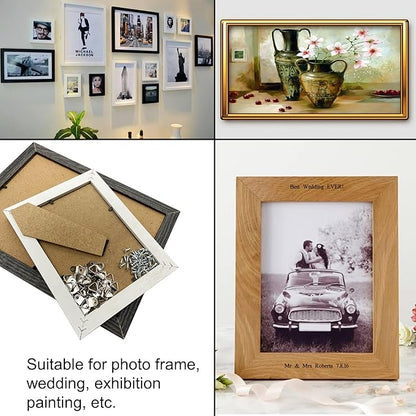 Silver Triangle Ring Picture Hangers (100 Pack) with Screws for Hanging Frames, Paintings, Artwork, Photos on Drywall