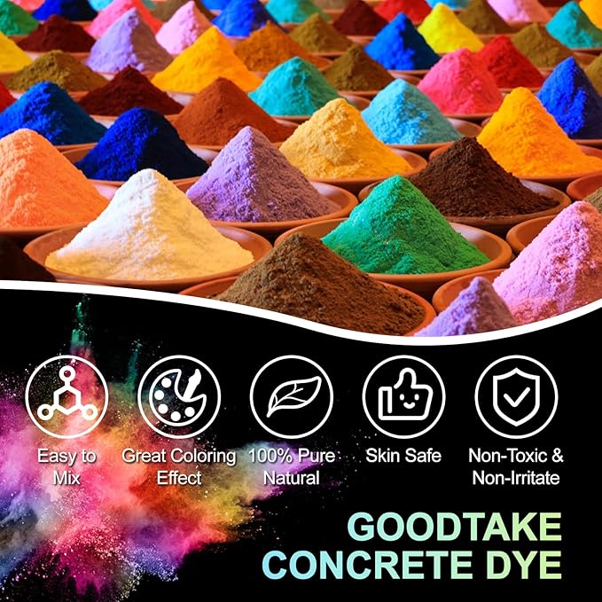 GOODTAKE Concrete Pigment, Green Iron Oxide Pigment Powder, Concrete Cement Dye Color Pigment for Pastel Tile Paint Concrete Cement Mortar Grout (Green, 8 oz)