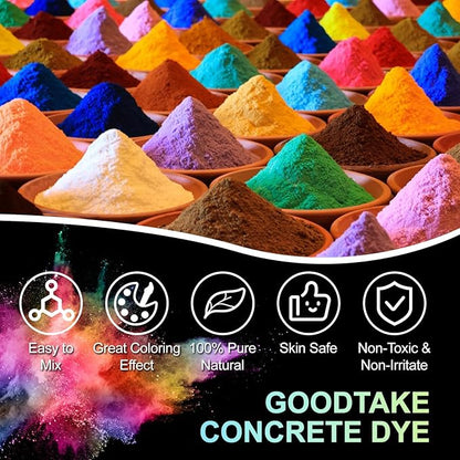 GOODTAKE Concrete Pigment, Dark Grey Iron Oxide Pigment Powder, Concrete Cement Dye Color Powder for Pastel Tile Paint Mortar Grout (Dark Grey, 16 oz)
