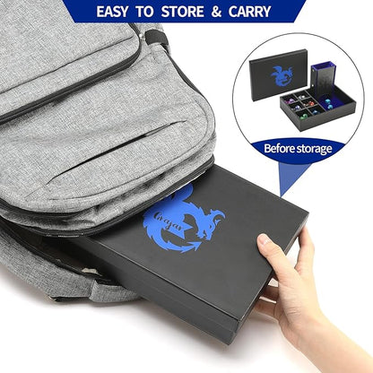 3 in 1 Dice Tray with Lid, Portable Dice Box Storage for DND, Dungeons and Dragons, D&D, MTG & RPG Games - Blue