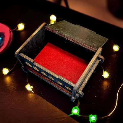 Dice Box - BLACK - 6x4x3 Also holds jewelry and great for desks and desk top items (Goblin - PERSONALIZED)