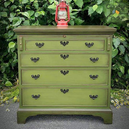 Chalky Chicks All-in-One Chalk Paint for Furniture or Cabinet - 4 Fl Oz - Matte Finish Lily Pad (Green) for Metal, Wood Furniture Paint - No Sanding All-in-One for Home Decor & Crafts, USA Made