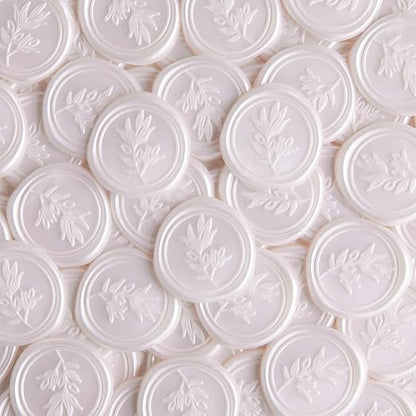 PONATIA Wax Seal Stickers - 50 Pcs Self- Adhesive Wedding Seal Stickers, Light Blush Pink Wax Seals, Perfect for Invitation Cards, Envelopes Christmas Cards, Gift Wrapping, Party Menu Decor