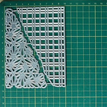 Mvchifay Cutting Dies for Card Making Metal Die-Cuts Scrapbooking Tool Hollow Frame DIY Craft Punch Template Embossing for Paper Album Decor (Cube and Flower-10x13.4cm)