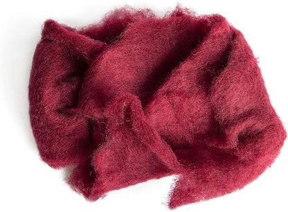 Desert Breeze Distributing Maori Wool Carded Batting, 100% Natural New Zealand Wool Made by DHG in Italy for Needle Felting, 3.5 OZ, 27 Micron, Color Plum