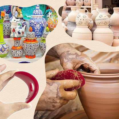 DIYOOHOMY Pottery Ribs for Pottery Tools and Clay Tools, Soft Silicone Ceramic Supplies Kit for Shapes Sculpting,Mud,Trimming,Throwing (6)