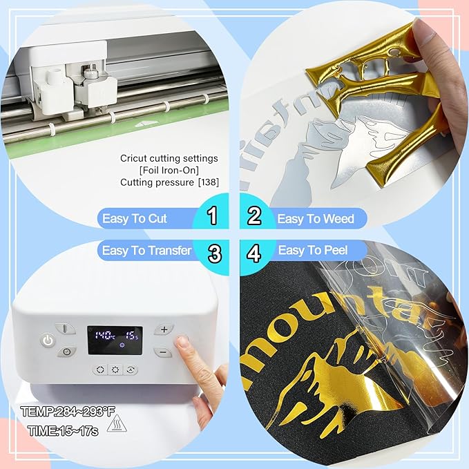 Metallic Red Foil Heat Transfer Vinyl 12Inch*6FT Bundle Chrome HTV Pack in Vibrant Colors for Stunning T-Shirt Designs! Perfect for DIY Heat Transfer Vinyl (Red, 12Inch*6Ft)
