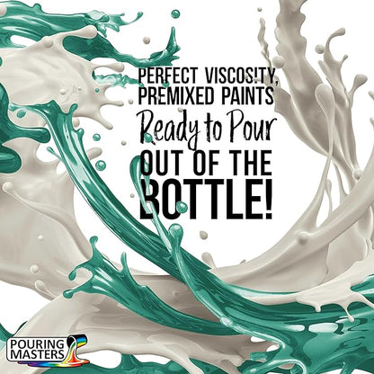 Pouring Masters Peppermint Metallic Pearl Ready to Pour Acrylic Pouring Paint - Premium 8-Ounce Pre-Mixed Fluid Acrylic Paint - Fluid Art Supplies for Canvas, Wood, Paper, Tile & Rocks