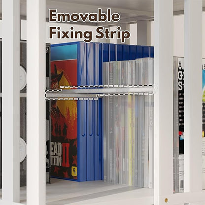 XIMN 360° Rotating Bamboo CD/DVD Shelf - 6-Tier Space-Saving Media Storage Cabinet for Movies, Organizer with Super Compact Design (White, 2 Tier)