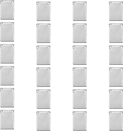 ImpressArt - Premium Metal Stamping Rectangle Blanks for Metal Stamping and Jewelry Making (24 Pack) (7/16" x 3/4" Rectangle w/ 2 Holes, Aluminum)