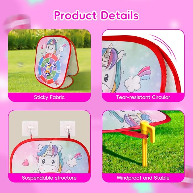 Bean Bag Toss Game for Kids - 5IN1 Kid Cornhole Toys Set, Over 3 Years Toddlers Children Backyard Beach Lawn Outdoor Indoor Throwing Toy to Boys Girls Birthday Family Party Christmas Easter Gift