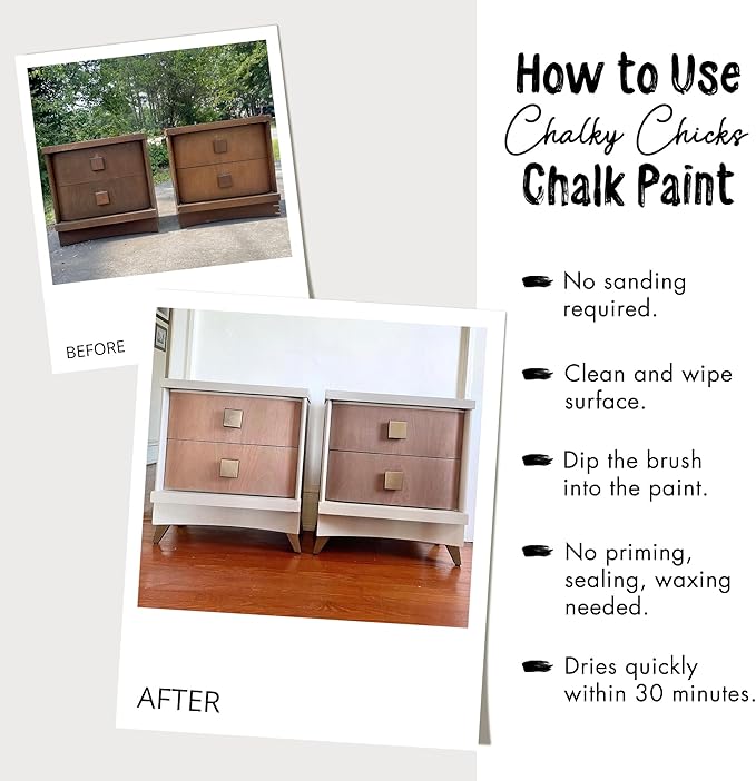 Chalky Chicks All-in-One Chalk Paint for Furniture or Cabinet - 4 Fl Oz - Matte Finish Logan Berry (Plum) for Metal, Wood Furniture Paint - No Sanding All-in-One for Home Decor & Crafts, USA Made