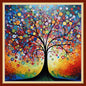 Artvxeay Cross Stitch Kits Stamped Full Range of Embroidery Kits for Beginners Adults 11CT Pattern Stitch Embroidery Kits Needlepoint Kits DIY- (Colorful Starry Sky Tree 18x18 inch)