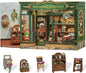 Cutefun Book Nook Kit - DIY Miniature House Dollhouse Kit, Book Nook Kits for Adults, Bookshelf Insert Bookend with LED Light for Teens and Adults (Blossom Florists)
