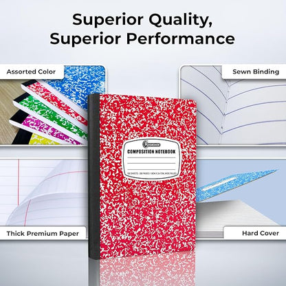 Rosmonde 2000 Pack (Pallet) Composition Notebooks Bulk, Wide Ruled, Full Pallet of Composition Notebooks, 200 Pages (100 Sheets), 9-3/4 x 7-1/2, Bulk Notebooks for School & Office, 4-7 Days Transit
