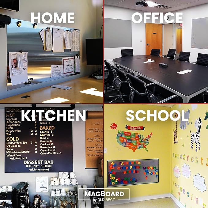 Diamond Life Magnetic Board - Memo & Vision Board for Home, School & Office - Magnet Board for Kids - Pre-drilled Mounting Screws Included (Stainless Steel 16"x24")
