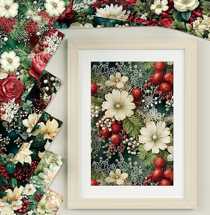 YASMEN Floral Scrapbook Paper Pad - Flower Patterned Cardstock Pads, 6x6 Single-Sided Craft Paper for Card Making, Scrapbooking, Greeting Cards, Junk Journal, Planners, Art Collage - 24 sheets