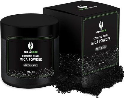 Black Mica Powder for Epoxy Resin 56g / 2oz. Jar - TECHAROOZ 2 Tone Resin Dye Color Pigment Powder for Lip Gloss, Nails, Colorant for Slime Bath Bombs Soap Making & Polymer Clay