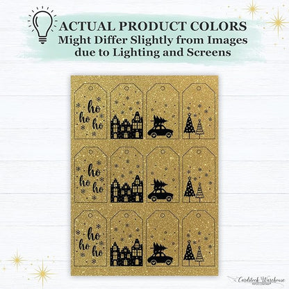 Cardstock Warehouse Diamond Print Inkjet Glitter - Premium Gold Glitter Cardstock Paper – 15 Sheets, 8.5 x 11" - 104 lb/280 GSM for Inkjet Printing, Die-Cutting, Card Making, Crafts, and DIY Projects