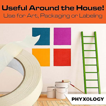 No-Residue 1 in, 60 Yd Masking Tape 1 Pk. Easy-Tear Pro-Grade Removable Painters Tape Great for Home Office or Commercial Contractor Use. Clean, Drip-Free Painting with Durable Wide Crepe Paper Rolls