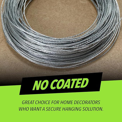 Picture Hanging Wire #3 30lbs 100-Feet, Flexible Steel Wire 18 Gauge for Hang Up Frame/Painting and Mirror