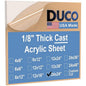 Duco USA-Made Clear Cast Acrylic Sheet 1/8 Inch Thick 24" x 24" - 2 Pack of Transparent Plexiglass Sheet - Lightweight Acrylic Board for Window Replacements, Displays, Signs, and More