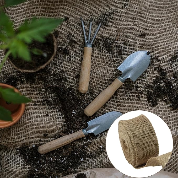 4" Wide Natural Burlap Fabric Roll - 10 Yards Jute Ribbon for Gift Wrapping, Wedding Decorations, Rustic Crafts, Wreaths & Home Decoration (10cm Wide)