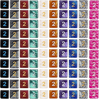CiaraQ DND Polyhedral Dice (100pcs) with A Dice Bag Compatible with Dungeons and Dragons DND RPG MTG Role Playing Table Games (D6 dice, 10 colors-100 pcs)