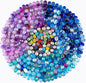 LAIDANLA 150pcs 15mm European Large Hole Beads Bulk for Bracelet Pens Jewelry Making Spacer Charms Craft Beads Decoration (Purple, Lake Blue, Blue)