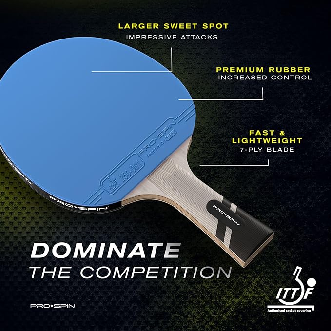 PRO SPIN Ping Pong Paddles - Professional Level Table Tennis Rackets with Carbon Fiber for Superior Control | 7-Ply Blade, Premium Rubber, 2.0mm Sponge | Includes Protector Case