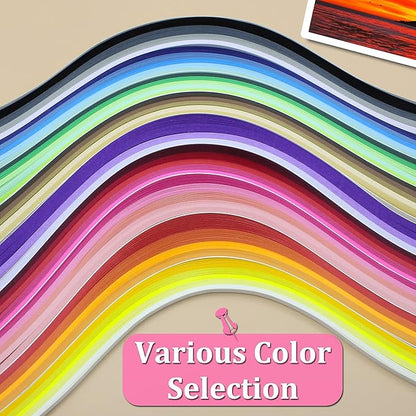 Zorfeter 9 Sets Multi-Color Quilling Paper Strips Kits 900 Strips 42 Colors, 5mm Width, 15" Length