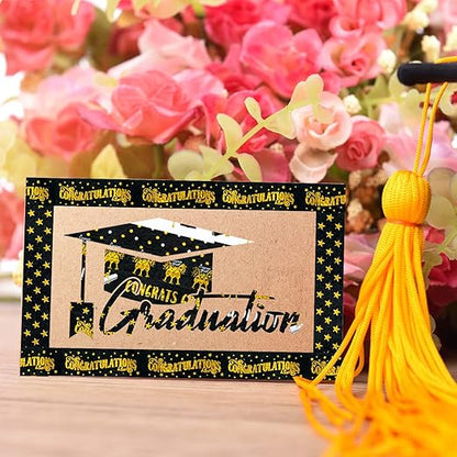 Whaline 12 Rolls Graduation Washi Tape Black Foil Gold 2025 Grad Washi Masking Tape Grad Cap Congratulations Decorative Paper Sticker for Graduation Scrapbook DIY Art Crafts Gift Wrapping